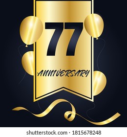 77 year anniversary celebration, vector design for celebrations, invitation cards and greeting cards