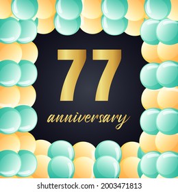 77 year anniversary celebration, vector design for celebrations, invitation cards and greeting cards