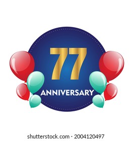 77 year anniversary celebration, vector design for celebrations, invitation cards and greeting cards