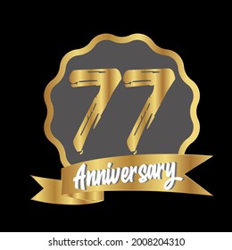77 year anniversary celebration, vector design for celebrations, invitation cards and greeting cards