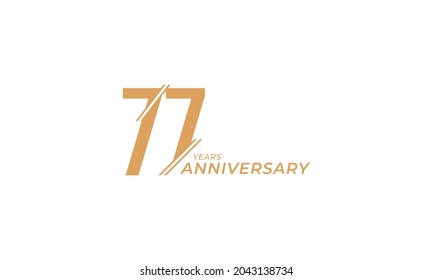 77 Year Anniversary Celebration Vector. Happy Anniversary Greeting Celebrates Template Design Illustration