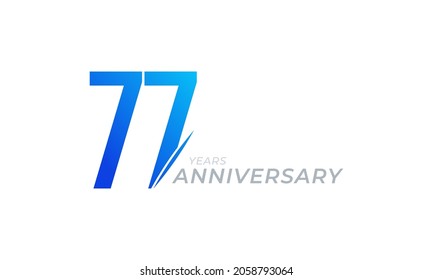 Vector de celebración del 77 Aniversario. Feliz Aniversario Saludo Celebra la Ilustración de Diseño de Plantilla