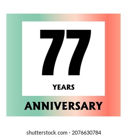 77 year anniversary celebration, vector design for celebrations, invitation cards and greeting cards