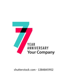 77 Year Anniversary Vector Template Design Illustration