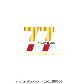 77 Year Anniversary Vector Template Design Illustration