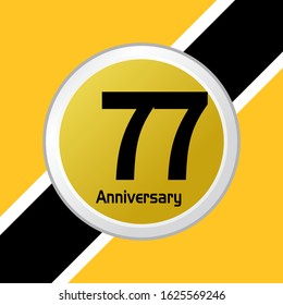 77 Year Anniversary Vector Template Design Illustration