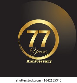 77 Year Anniversary Vector Template Design Illustration