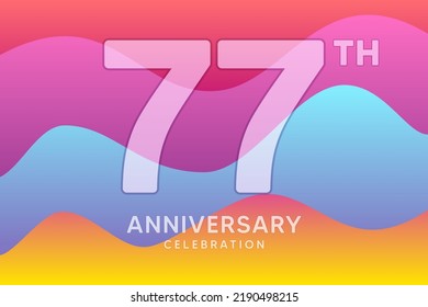 77 Year Anniversary Vector Template Design Illustration