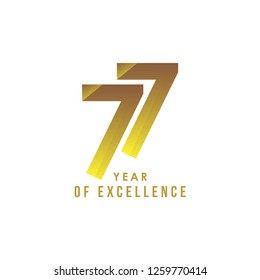 77 Year of Excellence Vector Template Design Illustration