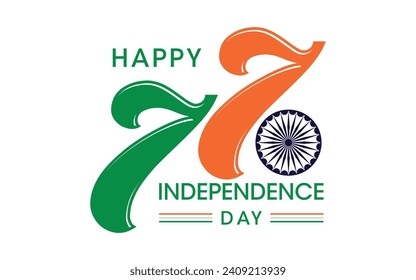 77 year Happy independence day India Vector Template Design Illustration design.