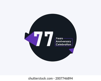 77 Years Anniversary Celebration badge with banner image isolated on white background