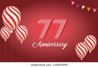 77 years anniversary celebration logo vector template design illustration