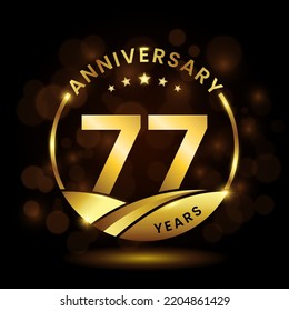 77 Years Anniversary Anniversary Celebration Logo Stock Vector (Royalty ...