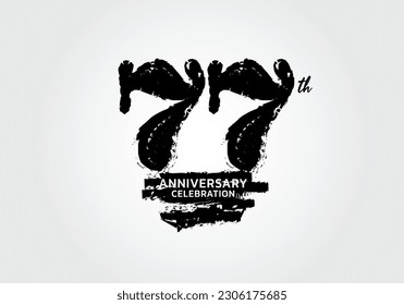 77 years anniversary celebration logotype black vector, 77th birthday logo, 77 number design, anniversary year banner, anniversary design elements for invitation card and poster. number design vector