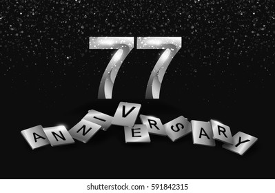77 years anniversary celebration. Poster or brochure template. Vector illustration.