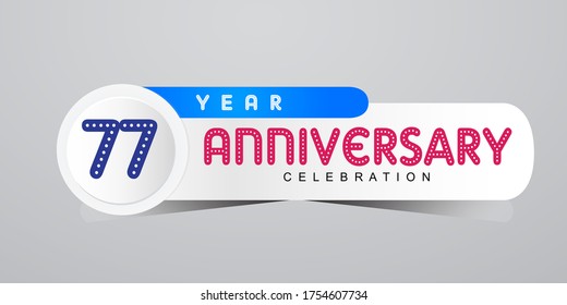 Illustration zum Design von Vektorvorlagen zum 77-jährigen Jubiläum