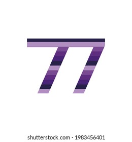 77 Years Anniversary Celebration Vector Template Design Illustration