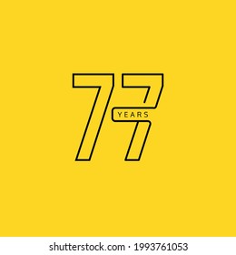 77 Years Anniversary Celebration Vector Template Design Illustration