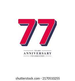 77 Years Anniversary Celebration Vector Template Design Illustration