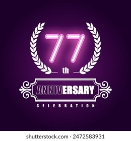 77 years anniversary celebration vector template design illustration