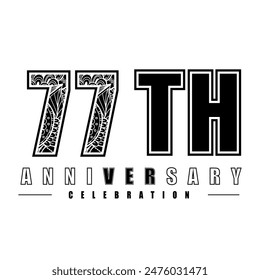 77 years anniversary celebration vector template design illustration