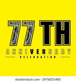 77 years anniversary celebration vector template design illustration
