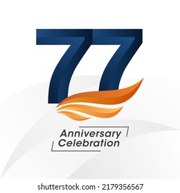Plantilla de diseño de 77 años. ilustración de plantilla de vector