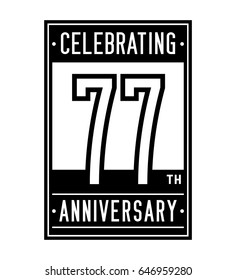77 years anniversary design template. Vector and illustration.