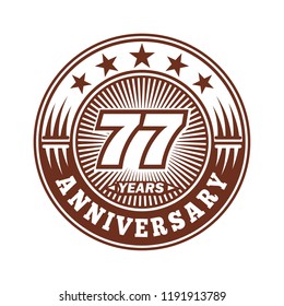 77 years anniversary. Anniversary logo design. Vector and illustration.