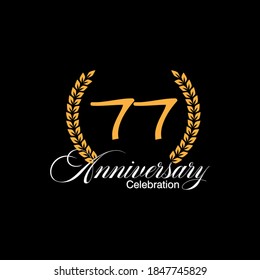 Plantilla de logotipo de 77 años. Vector e ilustración