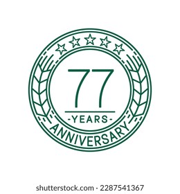 Plantilla de logotipo de 77 años. 77.ª línea vectorial e ilustración.