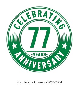 77 years anniversary logo template. Vector and illustration.