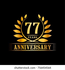77 years anniversary logo template.