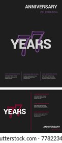 77 Years Anniversary Logotype design with overlapping styles between numbers and letters