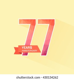 77 Years Anniversary with Low Poly Design