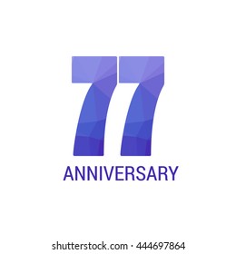 77 Years Anniversary with Low Poly Design
