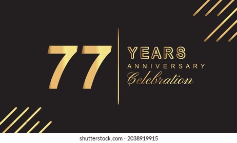 77 years anniversary luxury gold isolated on black background for 77th anniversary celebration event vector