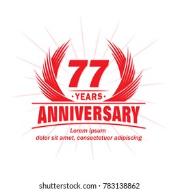 77 years design template. Anniversary vector and illustration template.