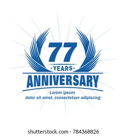 77 years design template. Anniversary vector and illustration template.