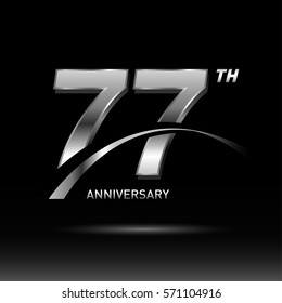 77 years silver anniversary logo celebration