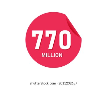 770 million texts on the white background