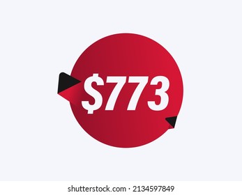 $773 USD sticker vector illustration