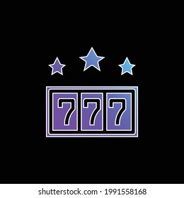 777 blaues Farbverlauf-Vektorsymbol