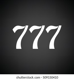 777 icon. Black background with white. Vector illustration.