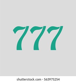777 icon. Gray background with green. Vector illustration.