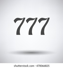 777 icon on gray background with round shadow. Vector illustration.
