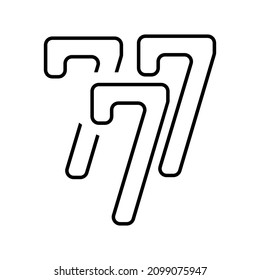 777 icon on white background, vector illustration.