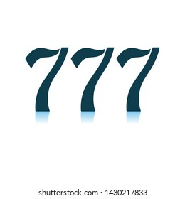777 Icon. Shadow Reflection Design. Vector Illustration.