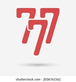 777 Icon With Shadow. Vector Illustration.