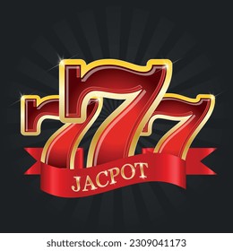 777. Jackpot. Casino jackpot. Vector illustration